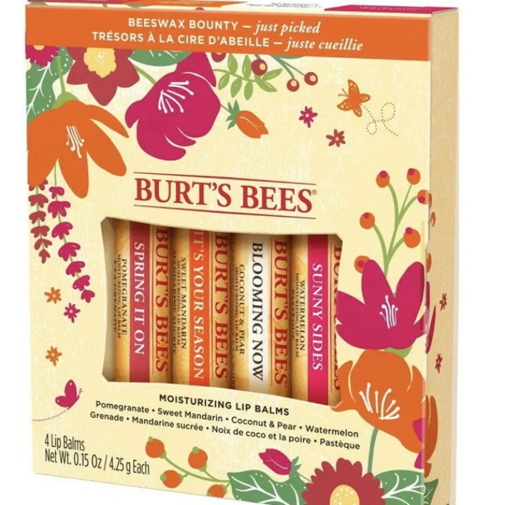 2 Packs Burt’s Bees Just Picked Lip Balm 4ct per Gift Set Spring Shower Favor